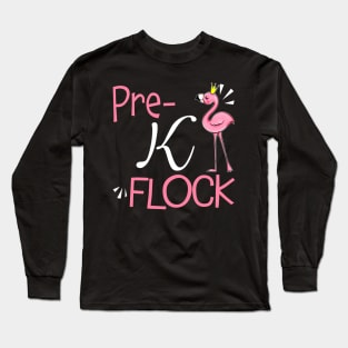 Flamingo Back To School Pre-K Flock Long Sleeve T-Shirt